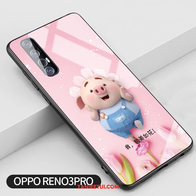 Etui Oppo Reno 3 Pro Telefon Komórkowy Silikonowe Anti-fall, Obudowa Oppo Reno 3 Pro Różowe Kwiaty Kreatywne