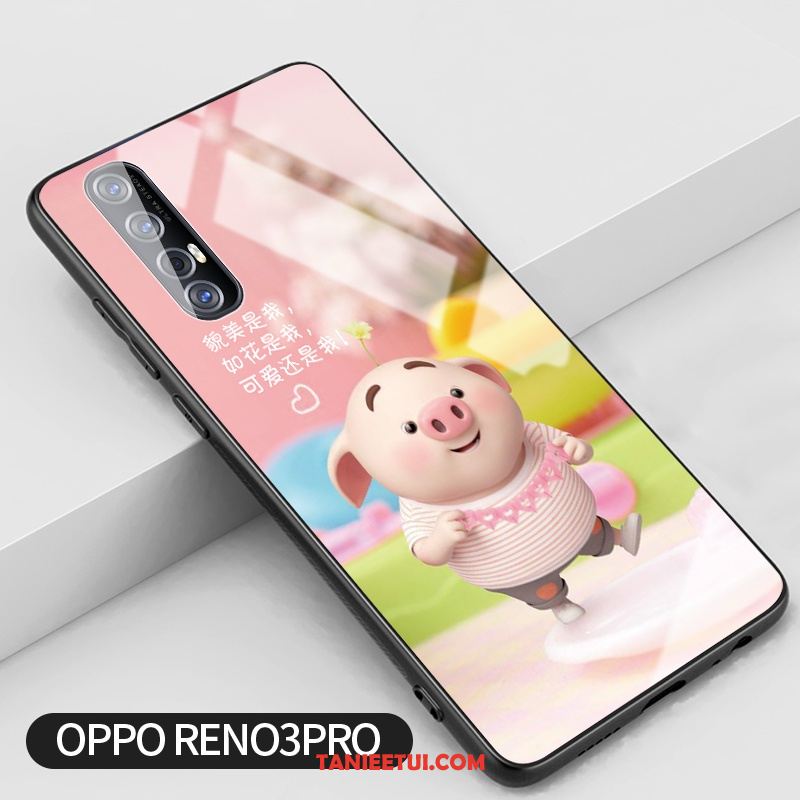 Etui Oppo Reno 3 Pro Telefon Komórkowy Silikonowe Anti-fall, Obudowa Oppo Reno 3 Pro Różowe Kwiaty Kreatywne