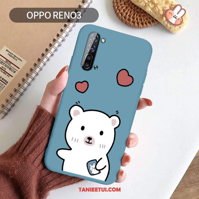 Etui Oppo Reno 3 Silikonowe Anti-fall Kreatywne, Futerał Oppo Reno 3 Ochraniacz Niebieski Proste