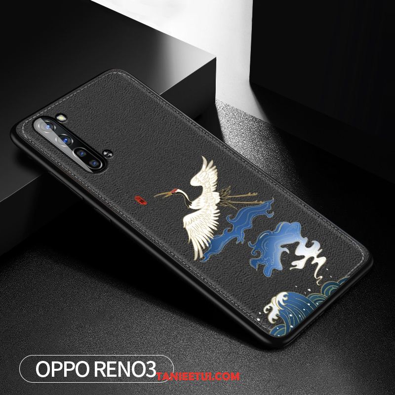 Etui Oppo Reno 3 Tendencja Czerwony Netto Anti-fall, Futerał Oppo Reno 3 Osobowość Niebieski Relief