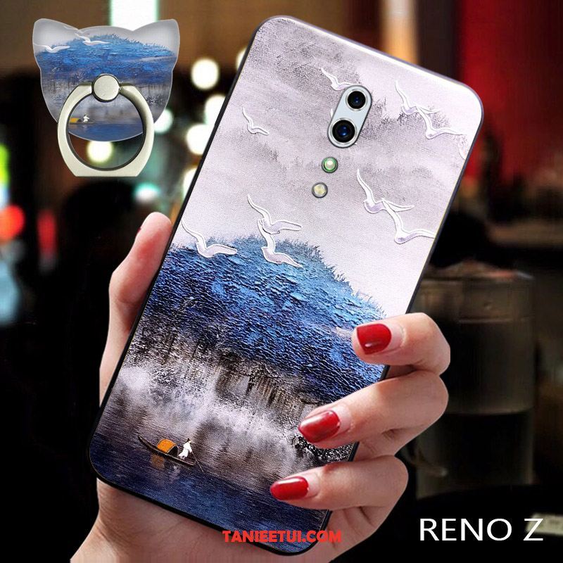 Etui Oppo Reno Z Miękki Chiński Styl Modna Marka, Obudowa Oppo Reno Z All Inclusive Telefon Komórkowy Kwiat Śliwy