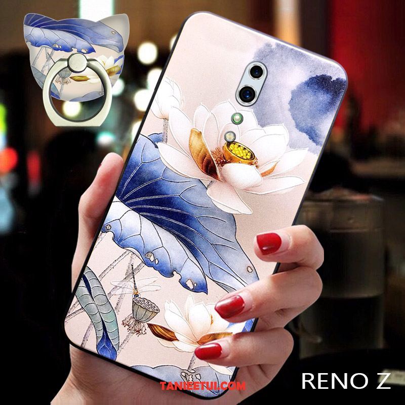 Etui Oppo Reno Z Miękki Chiński Styl Modna Marka, Obudowa Oppo Reno Z All Inclusive Telefon Komórkowy Kwiat Śliwy