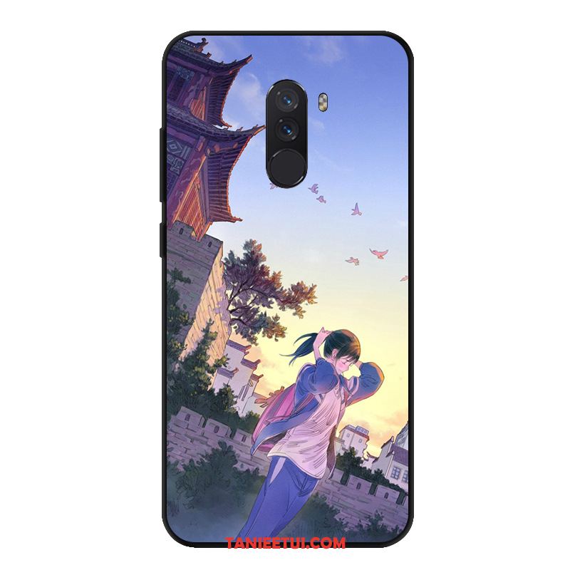 Etui Pocophone F1 Purpurowy Telefon Komórkowy Nubuku, Pokrowce Pocophone F1 Silikonowe Czarny Anti-fall Beige