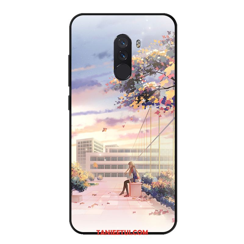 Etui Pocophone F1 Purpurowy Telefon Komórkowy Nubuku, Pokrowce Pocophone F1 Silikonowe Czarny Anti-fall Beige