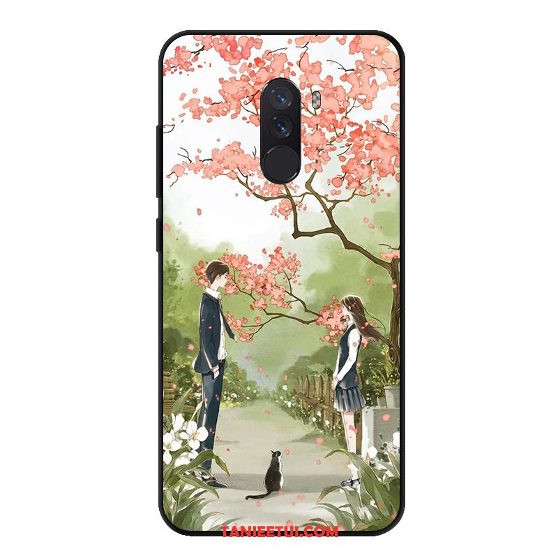 Etui Pocophone F1 Purpurowy Telefon Komórkowy Nubuku, Pokrowce Pocophone F1 Silikonowe Czarny Anti-fall Beige