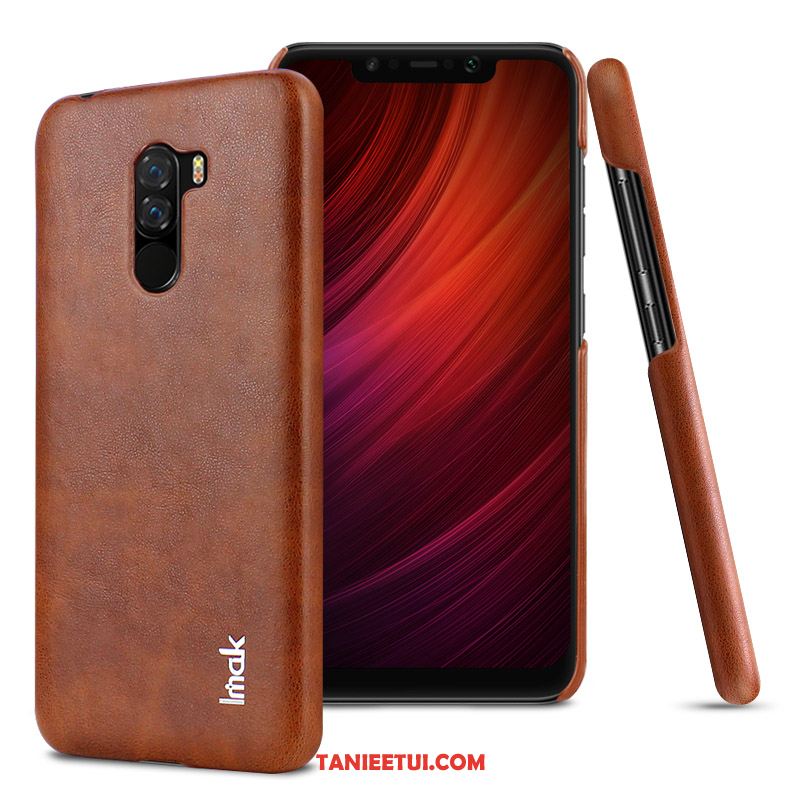 Etui Pocophone F1 Telefon Komórkowy Skóra Ochraniacz, Obudowa Pocophone F1 Mały Anti-fall Braun Beige