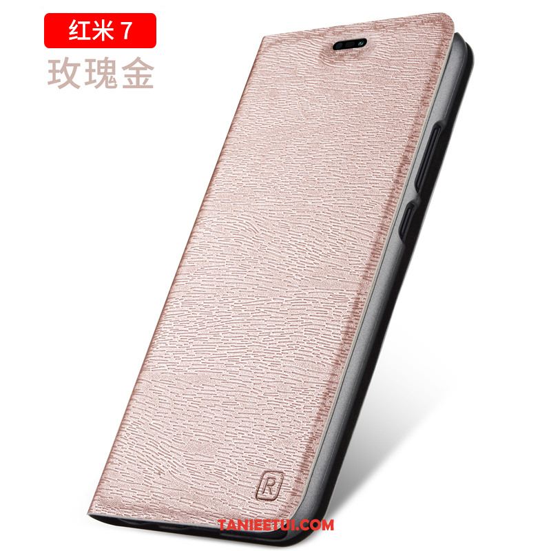 Etui Redmi 7 Skórzany Futerał Anti-fall All Inclusive, Obudowa Redmi 7 Czerwony Niebieski Złoto Beige