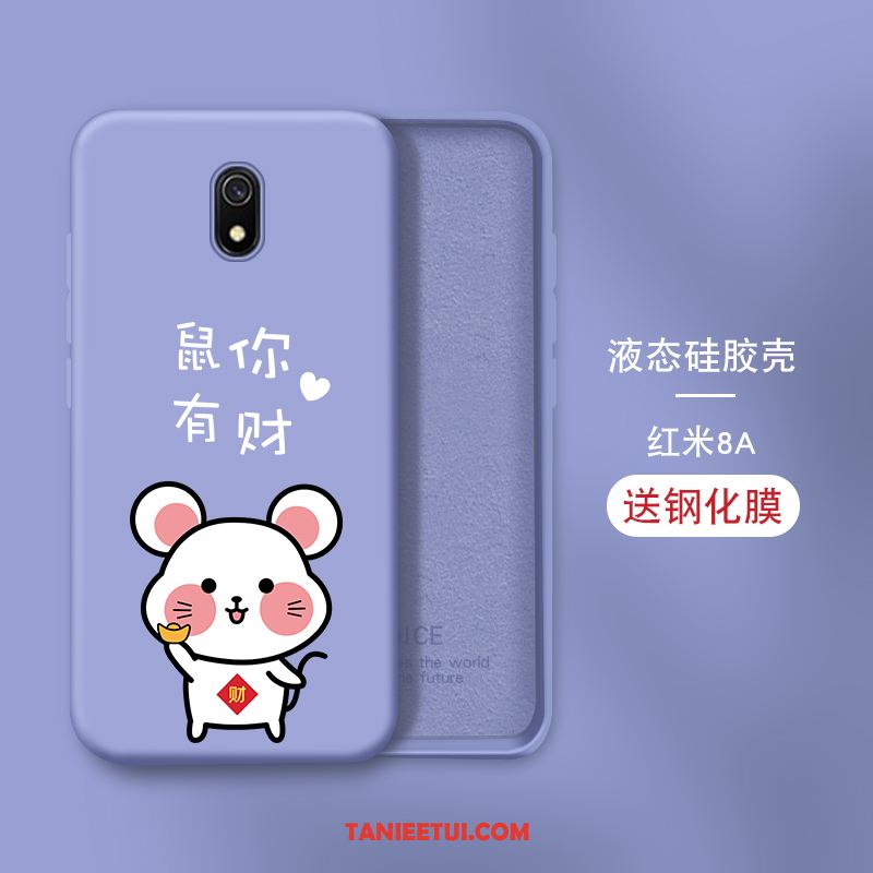 Etui Redmi 8a Modna Marka Silikonowe Telefon Komórkowy, Futerał Redmi 8a Filmy Czerwony Szkło Hartowane Beige