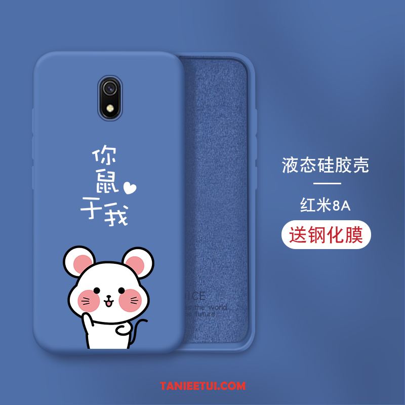 Etui Redmi 8a Modna Marka Silikonowe Telefon Komórkowy, Futerał Redmi 8a Filmy Czerwony Szkło Hartowane Beige