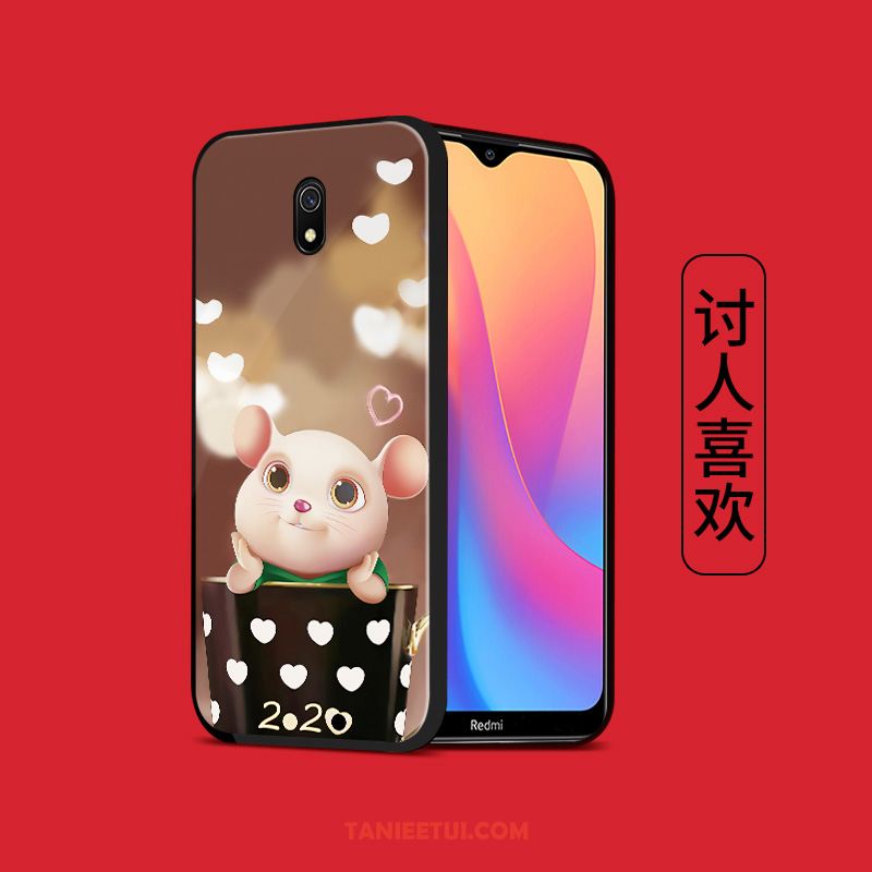 Etui Redmi 8a Silikonowe Wspornik Mały, Pokrowce Redmi 8a Anti-fall Nowy Szkło Hartowane Beige