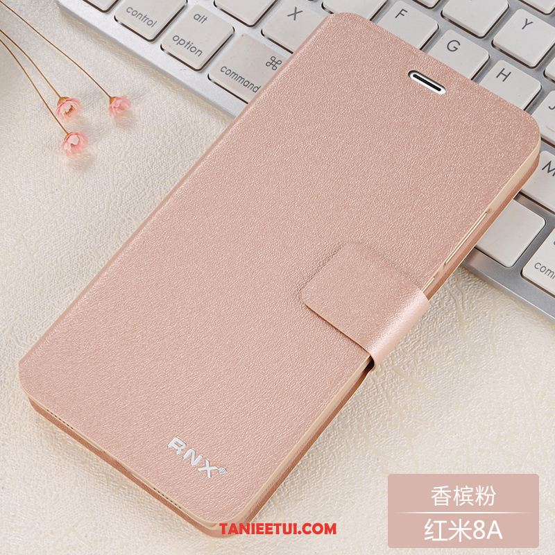 Etui Redmi 8a Skórzany Futerał Telefon Komórkowy Ochraniacz, Obudowa Redmi 8a Anti-fall Mały Niebieski Beige