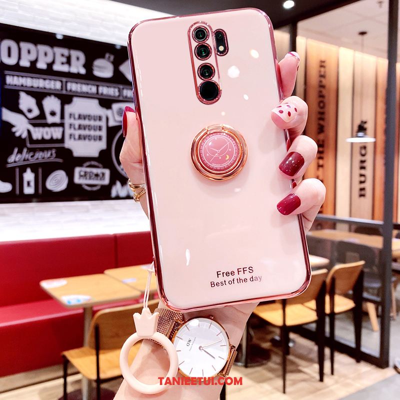 Etui Redmi 9 Cienkie Czerwony Czerwony Netto, Obudowa Redmi 9 Tendencja All Inclusive Wiszące Ozdoby Beige