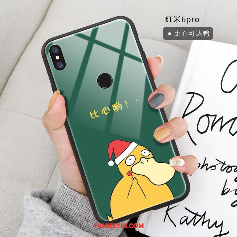 Etui Redmi Note 6 Pro Lustro Silikonowe Ochraniacz, Obudowa Redmi Note 6 Pro Szkło Kreskówka Kaczka Beige