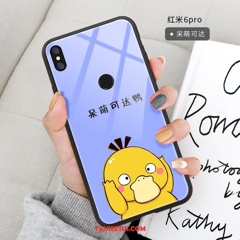 Etui Redmi Note 6 Pro Lustro Silikonowe Ochraniacz, Obudowa Redmi Note 6 Pro Szkło Kreskówka Kaczka Beige