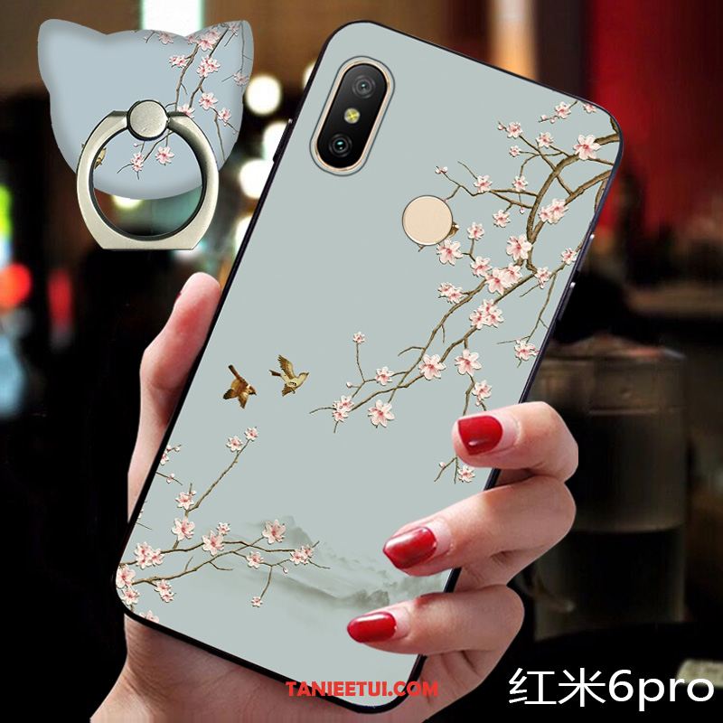 Etui Redmi Note 6 Pro Nowy Vintage Zielony, Futerał Redmi Note 6 Pro Silikonowe Mały Czerwony Beige