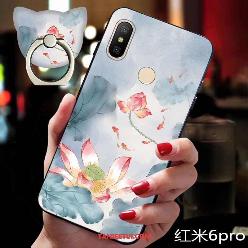 Etui Redmi Note 6 Pro Nowy Vintage Zielony, Futerał Redmi Note 6 Pro Silikonowe Mały Czerwony Beige