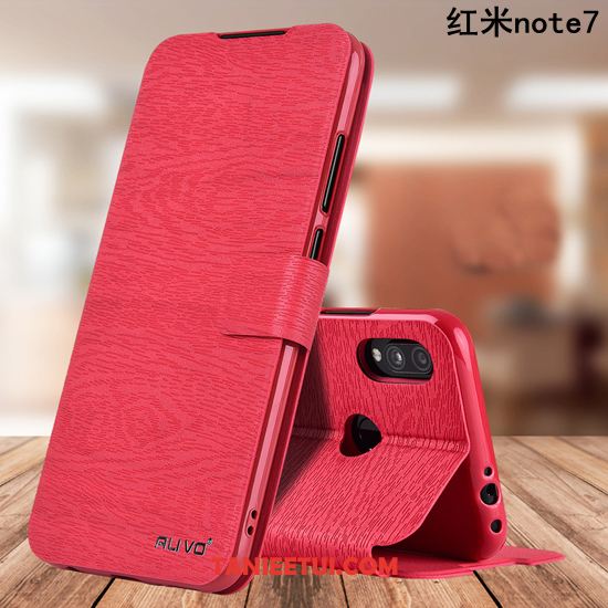 Etui Redmi Note 7 Biznes Czerwony Anti-fall, Futerał Redmi Note 7 Ochraniacz All Inclusive Miękki Beige