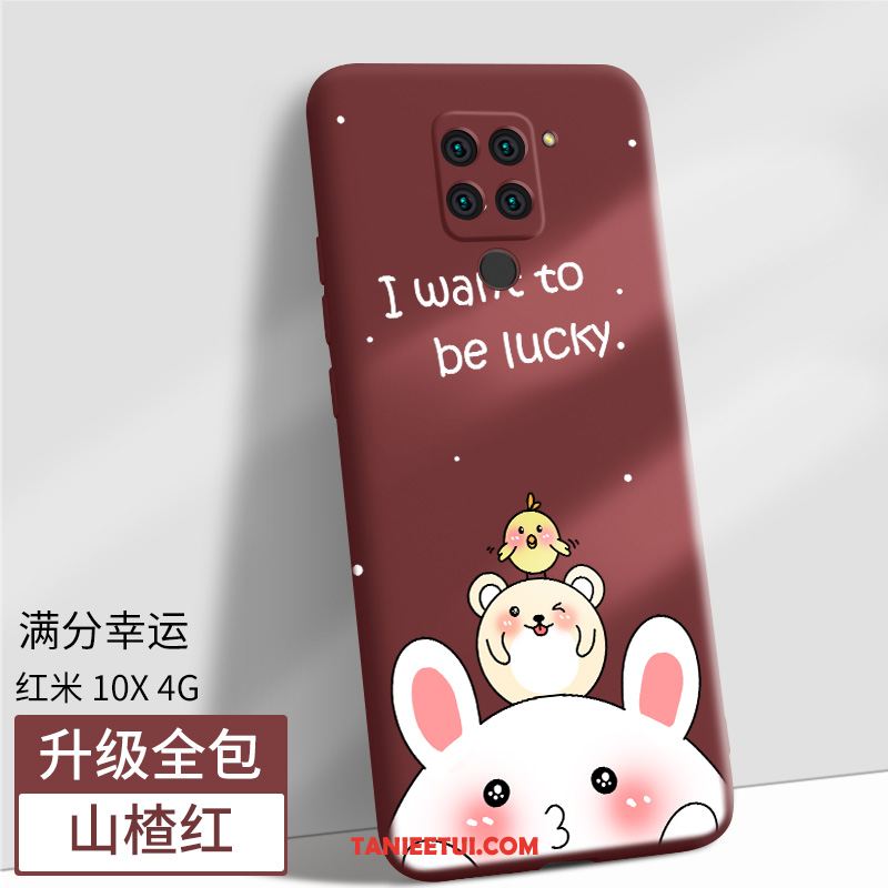 Etui Redmi Note 9 Silikonowe Nubuku Anti-fall, Obudowa Redmi Note 9 Telefon Komórkowy All Inclusive Czerwony Beige