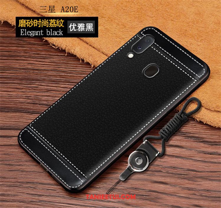 Etui Samsung Galaxy A20e Czerwony Litchi Vintage, Pokrowce Samsung Galaxy A20e Wzór Telefon Komórkowy Skórzany Futerał