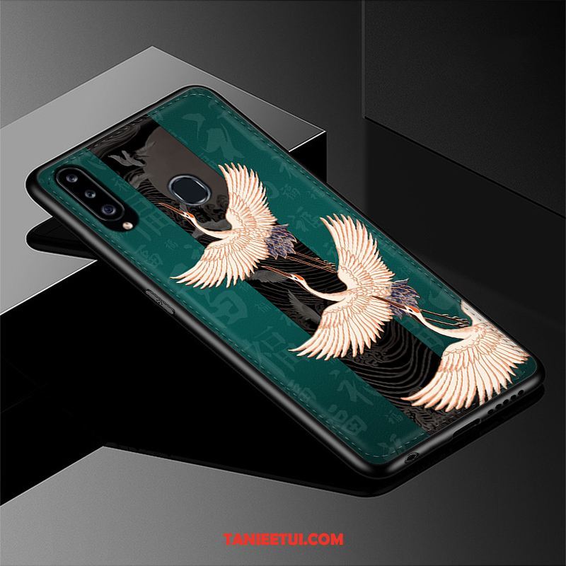 Etui Samsung Galaxy A20s Skóra Relief Anti-fall, Futerał Samsung Galaxy A20s Niebieski Wzór Silikonowe