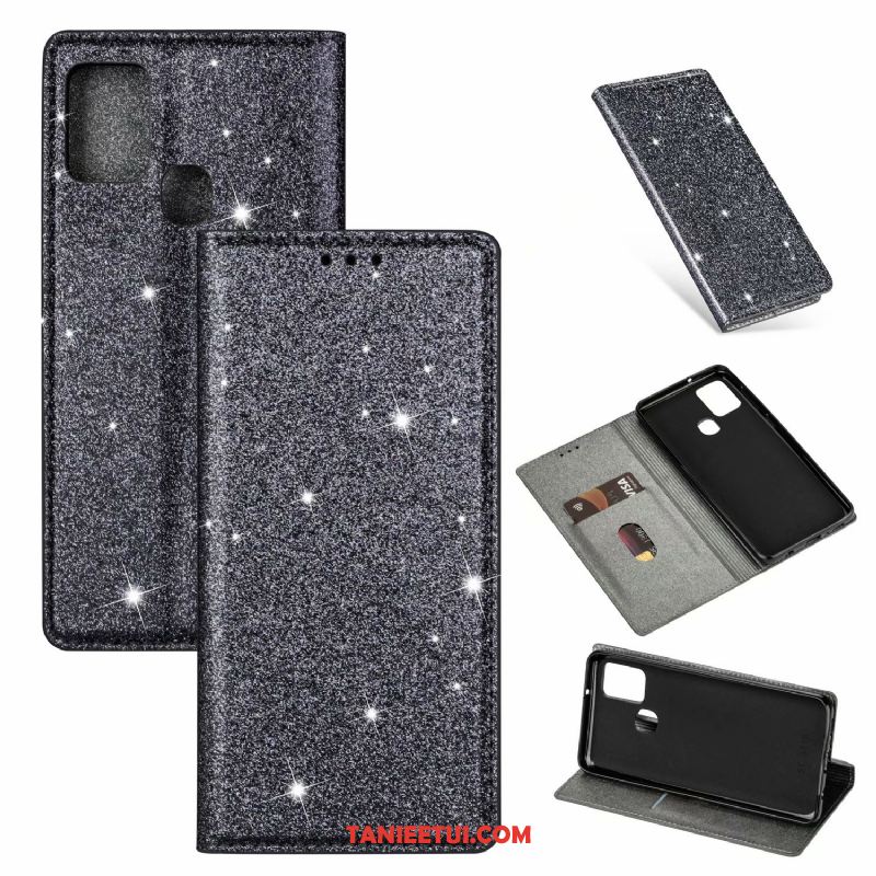 Etui Samsung Galaxy A21s Klamra Klapa Proszek, Pokrowce Samsung Galaxy A21s Czarny Telefon Komórkowy Skórzany Futerał