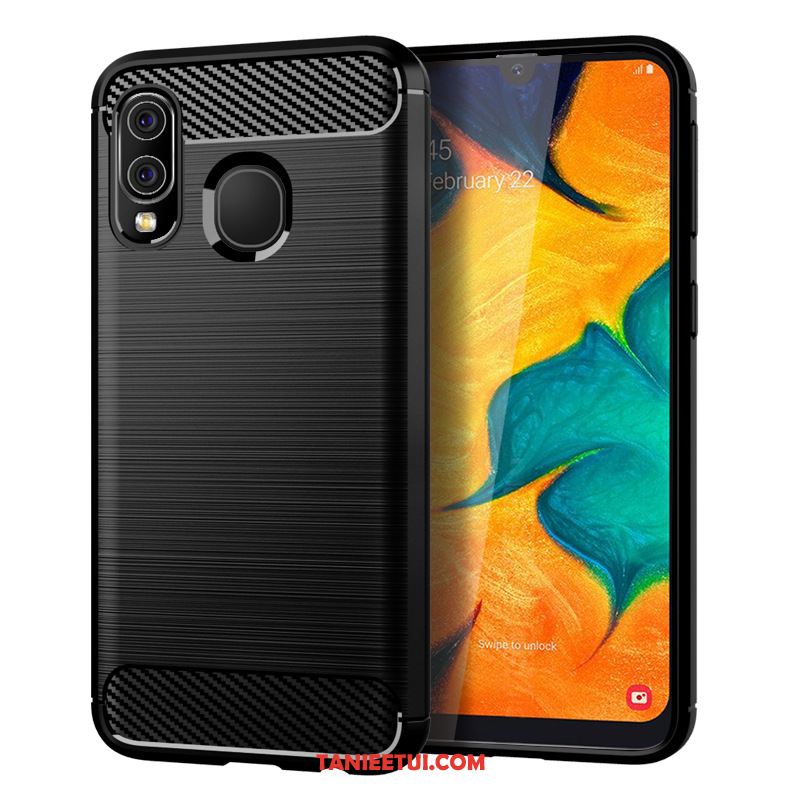 Etui Samsung Galaxy A40 Włókno Wzór Jedwab, Pokrowce Samsung Galaxy A40 Miękki Gwiazda Niebieski