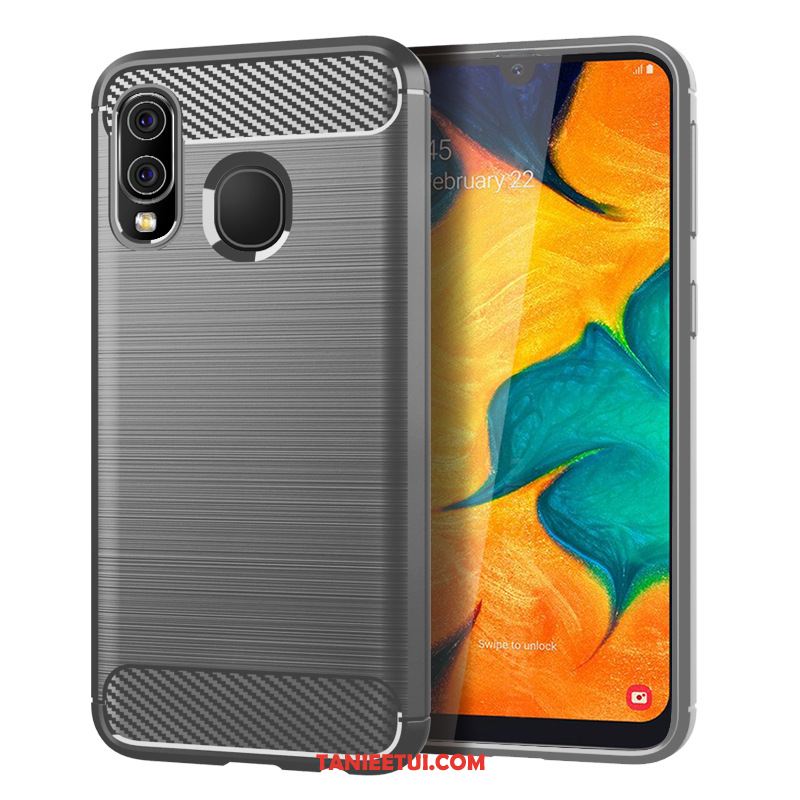 Etui Samsung Galaxy A40 Włókno Wzór Jedwab, Pokrowce Samsung Galaxy A40 Miękki Gwiazda Niebieski