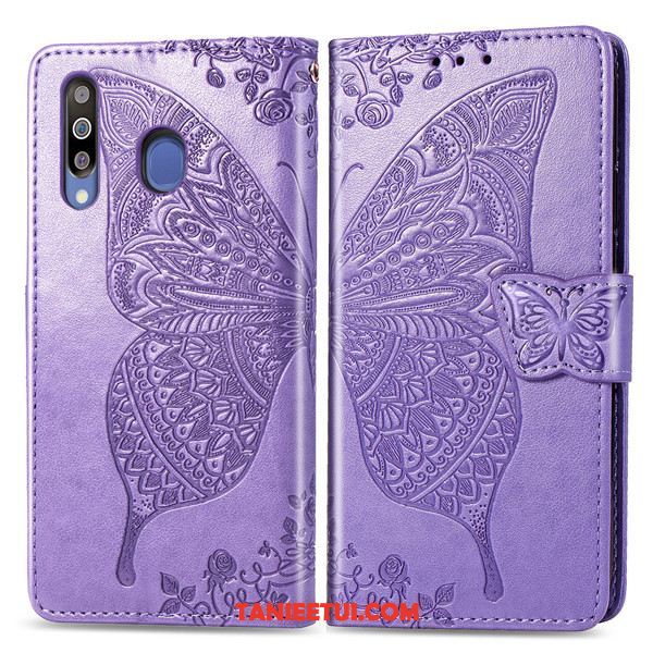 Etui Samsung Galaxy A40s Gwiazda Wspornik Telefon Komórkowy, Futerał Samsung Galaxy A40s Skórzany Karta Purpurowy