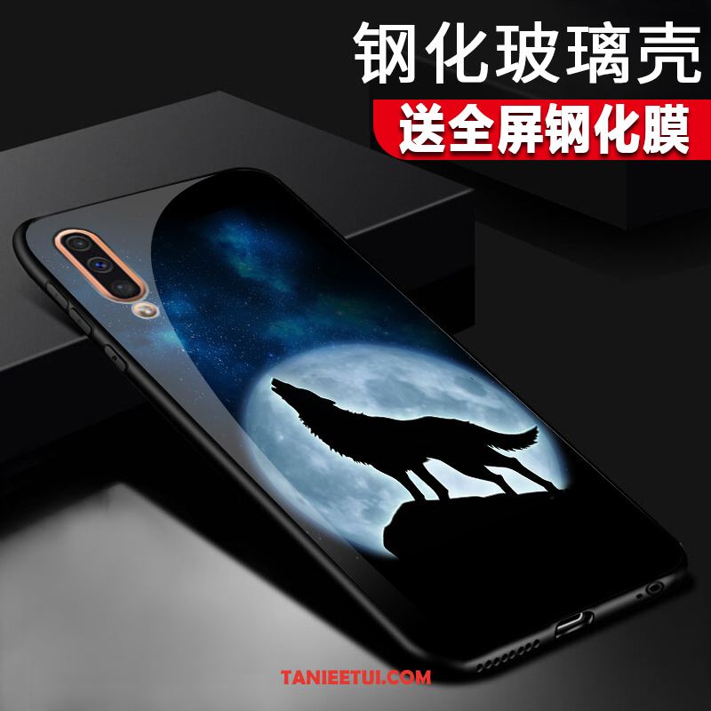 Etui Samsung Galaxy A50 Niebieski Szkło Kreatywne, Obudowa Samsung Galaxy A50 Gwiazda Silikonowe Ochraniacz