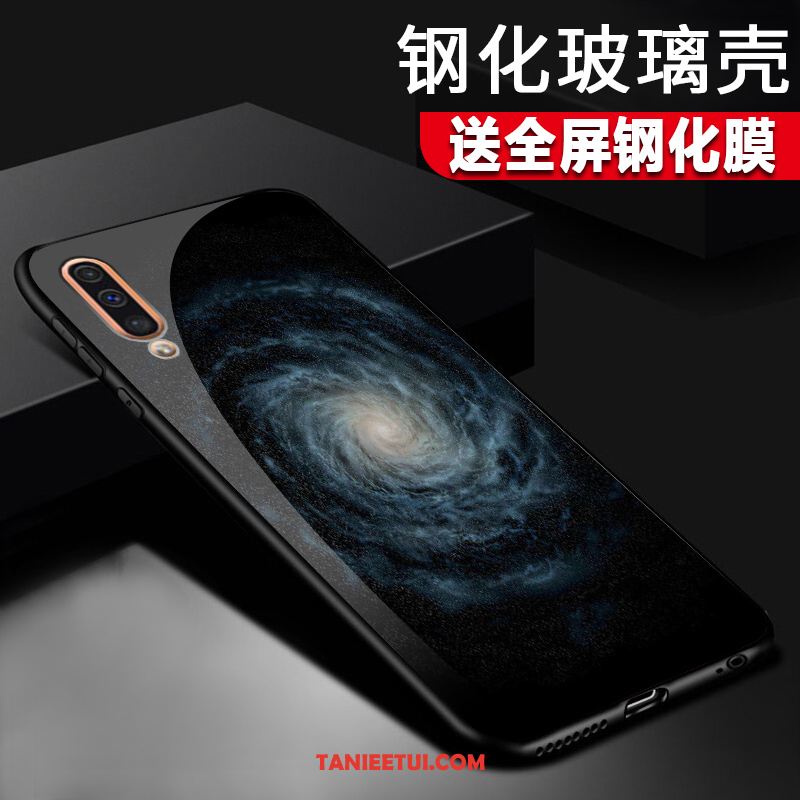 Etui Samsung Galaxy A50 Niebieski Szkło Kreatywne, Obudowa Samsung Galaxy A50 Gwiazda Silikonowe Ochraniacz