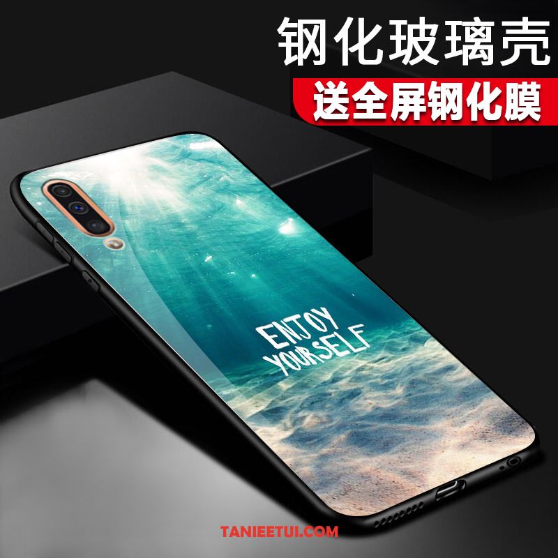 Etui Samsung Galaxy A50 Niebieski Szkło Kreatywne, Obudowa Samsung Galaxy A50 Gwiazda Silikonowe Ochraniacz