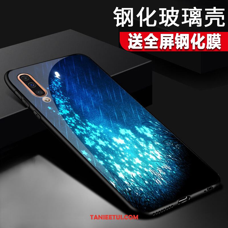 Etui Samsung Galaxy A50 Niebieski Szkło Kreatywne, Obudowa Samsung Galaxy A50 Gwiazda Silikonowe Ochraniacz