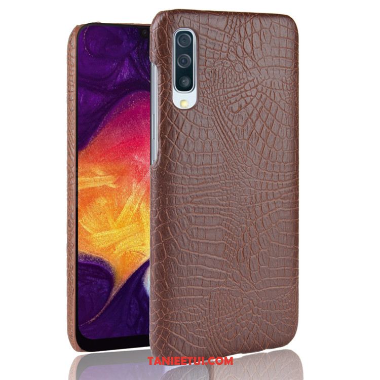 Etui Samsung Galaxy A50 Wzór Krokodyla Ochraniacz Trudno, Futerał Samsung Galaxy A50 Telefon Komórkowy Gwiazda Braun