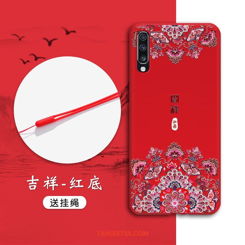 Etui Samsung Galaxy A50s Czarny Tendencja Wiatr, Obudowa Samsung Galaxy A50s Gwiazda Czerwony Chiński Styl