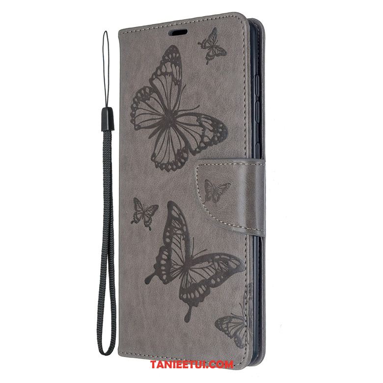 Etui Samsung Galaxy A51 Skórzany Futerał Anti-fall Silikonowe, Obudowa Samsung Galaxy A51 Motyl Kreskówka Czerwony