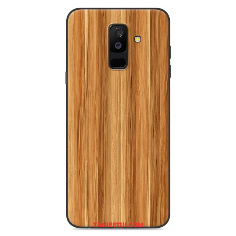 Etui Samsung Galaxy A6+ Biały Gwiazda Miękki, Pokrowce Samsung Galaxy A6+ Ziarno Drewna Anti-fall Silikonowe