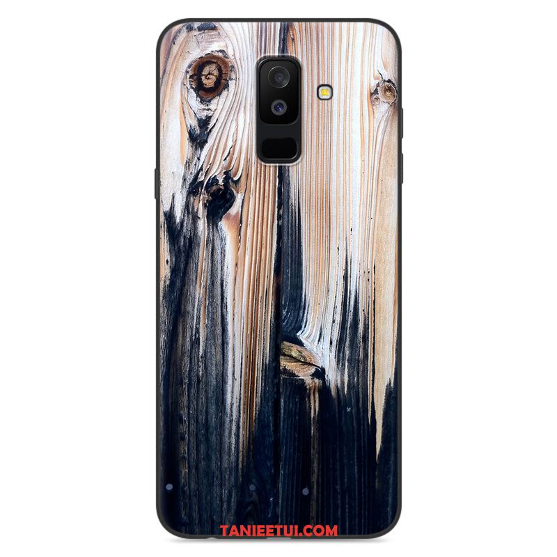 Etui Samsung Galaxy A6+ Biały Gwiazda Miękki, Pokrowce Samsung Galaxy A6+ Ziarno Drewna Anti-fall Silikonowe