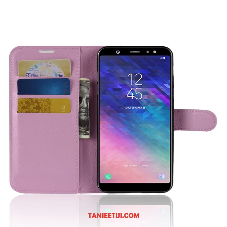 Etui Samsung Galaxy A6+ Czerwony Portfel Gwiazda, Obudowa Samsung Galaxy A6+ Skórzany Futerał Wzór All Inclusive