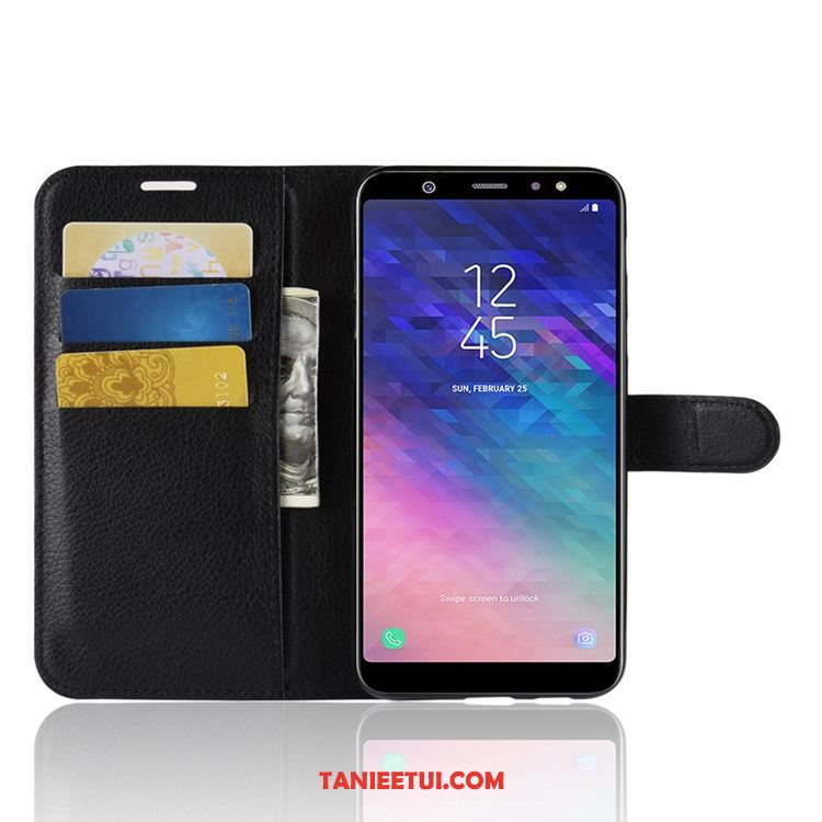 Etui Samsung Galaxy A6+ Czerwony Portfel Gwiazda, Obudowa Samsung Galaxy A6+ Skórzany Futerał Wzór All Inclusive