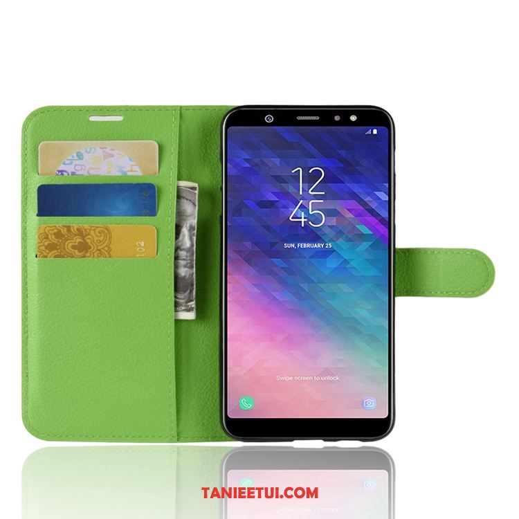 Etui Samsung Galaxy A6+ Czerwony Portfel Gwiazda, Obudowa Samsung Galaxy A6+ Skórzany Futerał Wzór All Inclusive