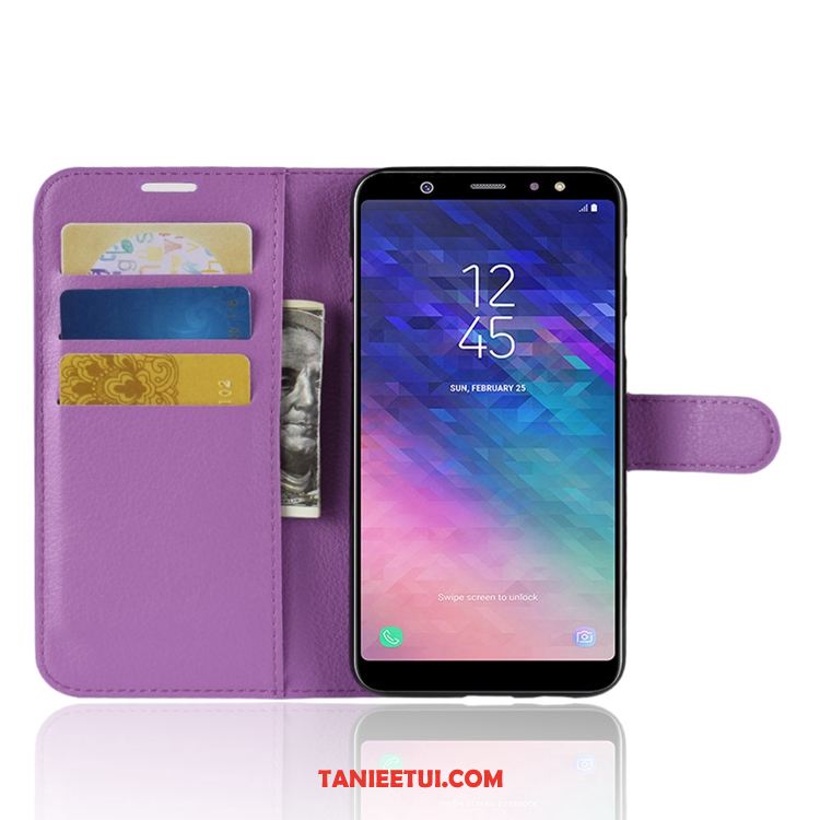 Etui Samsung Galaxy A6+ Czerwony Portfel Gwiazda, Obudowa Samsung Galaxy A6+ Skórzany Futerał Wzór All Inclusive