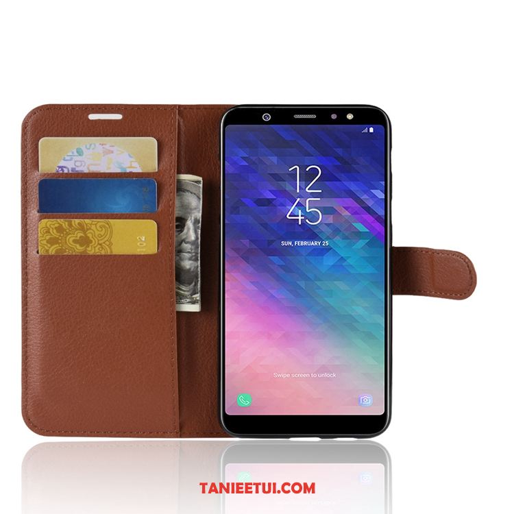 Etui Samsung Galaxy A6+ Czerwony Portfel Gwiazda, Obudowa Samsung Galaxy A6+ Skórzany Futerał Wzór All Inclusive