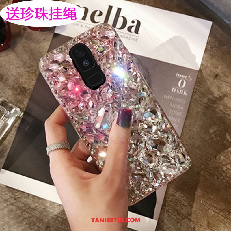 Etui Samsung Galaxy A6 Gwiazda Telefon Komórkowy Rhinestone, Obudowa Samsung Galaxy A6 Czerwony Ochraniacz