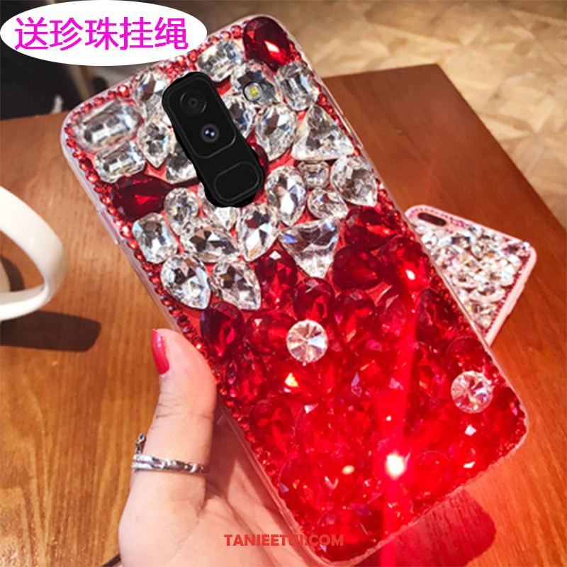 Etui Samsung Galaxy A6 Gwiazda Telefon Komórkowy Rhinestone, Obudowa Samsung Galaxy A6 Czerwony Ochraniacz