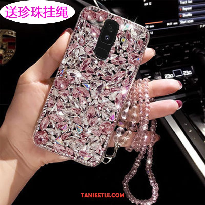 Etui Samsung Galaxy A6 Gwiazda Telefon Komórkowy Rhinestone, Obudowa Samsung Galaxy A6 Czerwony Ochraniacz