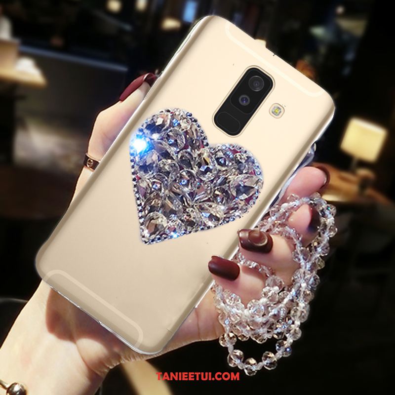 Etui Samsung Galaxy A6 Silikonowe Gwiazda Miłość, Futerał Samsung Galaxy A6 Rhinestone Złoto Telefon Komórkowy