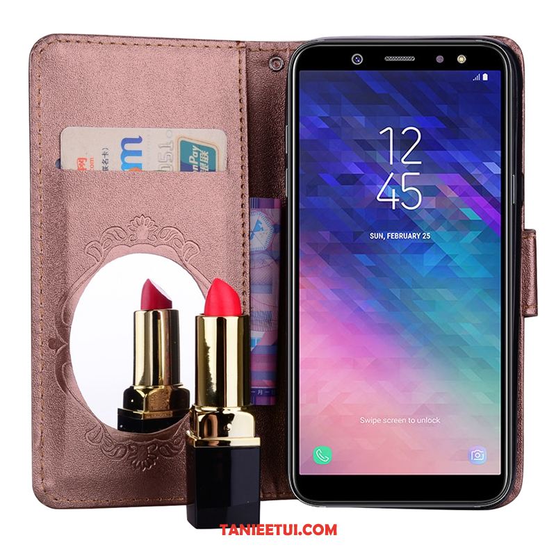 Etui Samsung Galaxy A6+ Telefon Komórkowy Niebieski Karta, Obudowa Samsung Galaxy A6+ Gwiazda Skórzany Futerał Tendencja