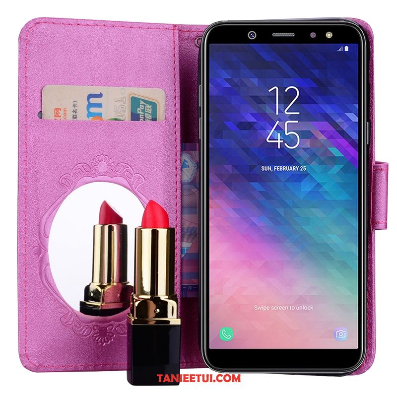 Etui Samsung Galaxy A6 Wspornik Purpurowy Gwiazda, Futerał Samsung Galaxy A6 Skórzany Futerał Telefon Komórkowy Karta