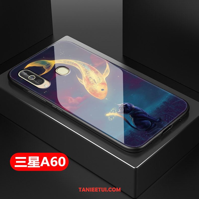 Etui Samsung Galaxy A60 Kreatywne Szkło Gwiazda, Obudowa Samsung Galaxy A60 All Inclusive Czarny Anti-fall
