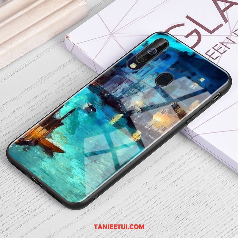 Etui Samsung Galaxy A60 Szkło Obraz Olejny Niebieski, Futerał Samsung Galaxy A60 Tendencja Gwiaździsty Telefon Komórkowy